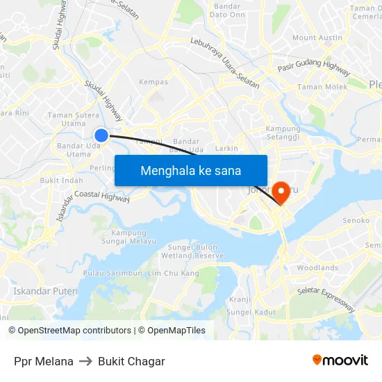Ppr Melana to Bukit Chagar map