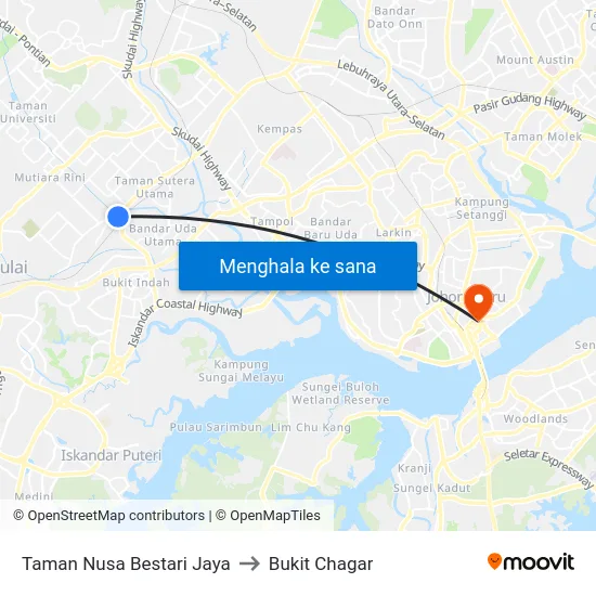 Taman Nusa Bestari Jaya to Bukit Chagar map