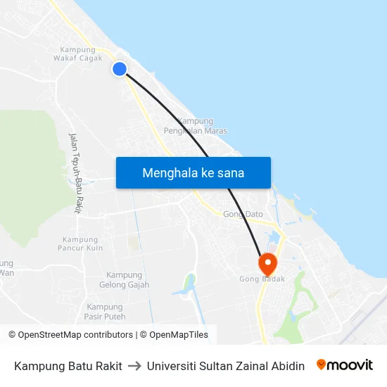 Kampung Batu Rakit ke Universiti Sultan Zainal Abidin dengan ...