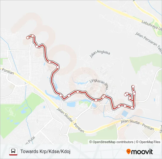 B (WEEKENDS) Bus Line Map