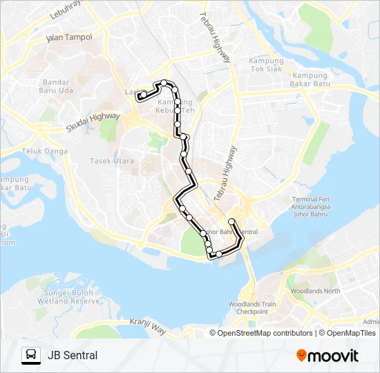 T13 Bus Line Map