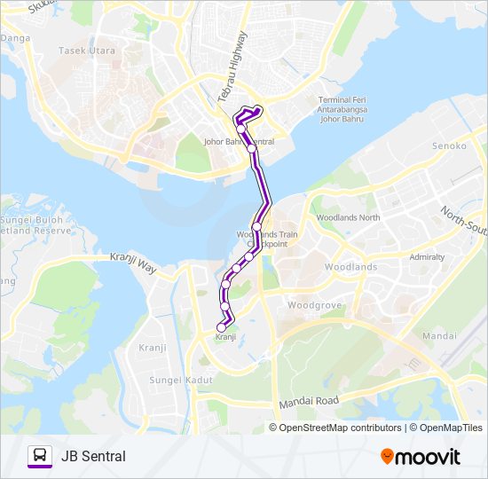 170X (SBS TRANSIT) bus Line Map