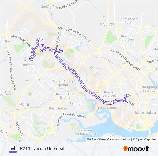 P211 bus Line Map