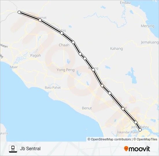 GEMAS - JB SENTRAL SHUTTLE Train Line Map