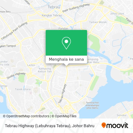 Peta Tebrau Highway (Lebuhraya Tebrau)