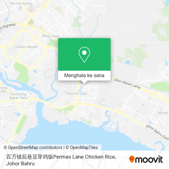 Peta 百万镇后巷豆芽鸡饭Permas Lane Chicken Rice