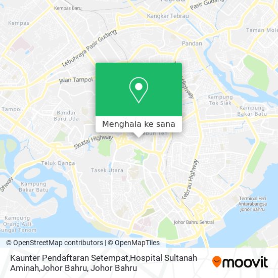 Peta Kaunter Pendaftaran Setempat,Hospital Sultanah Aminah,Johor Bahru