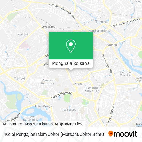 Peta Kolej Pengajian Islam Johor (Marsah)