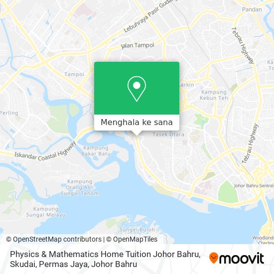 Peta Physics & Mathematics Home Tuition Johor Bahru, Skudai, Permas Jaya