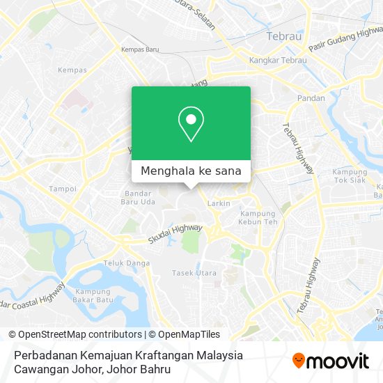 Peta Perbadanan Kemajuan Kraftangan Malaysia Cawangan Johor