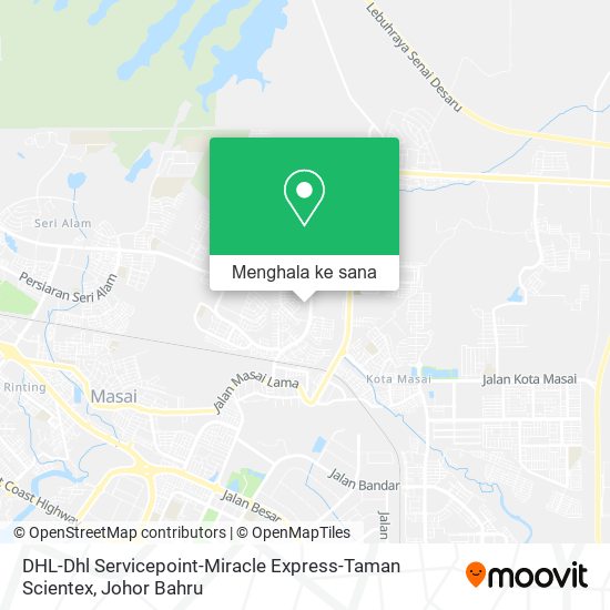 Peta DHL-Dhl Servicepoint-Miracle Express-Taman Scientex