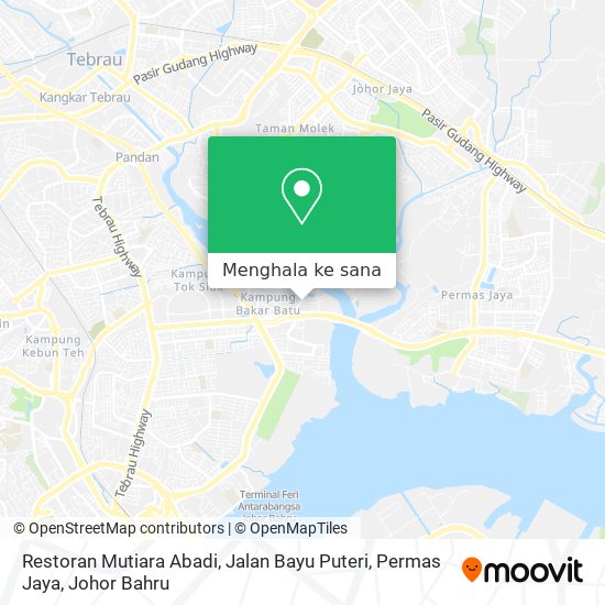 Peta Restoran Mutiara Abadi, Jalan Bayu Puteri, Permas Jaya