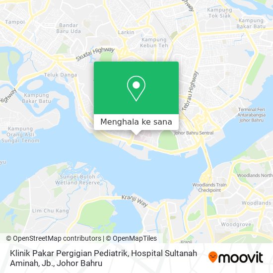 Peta Klinik Pakar Pergigian Pediatrik, Hospital Sultanah Aminah, Jb.