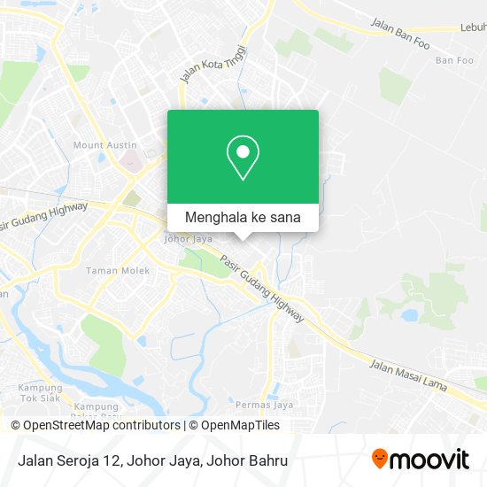 Peta Jalan Seroja 12, Johor Jaya
