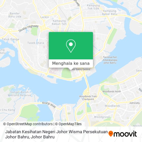 Peta Jabatan Kesihatan Negeri Johor Wisma Persekutuan Johor Bahru