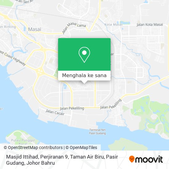 Peta Masjid Ittihad, Perjiranan 9, Taman Air Biru, Pasir Gudang