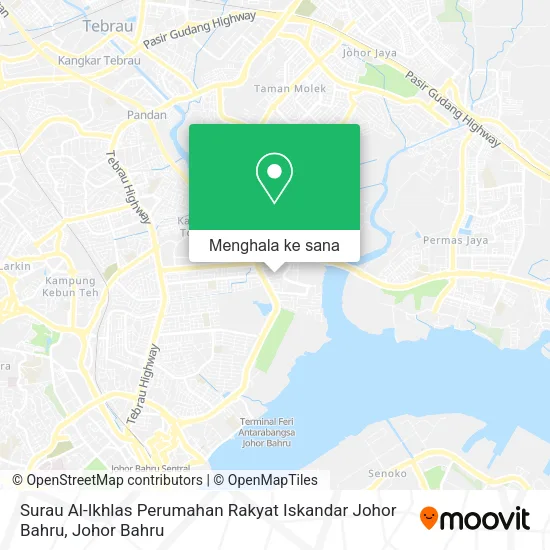 Peta Surau Al-Ikhlas Perumahan Rakyat Iskandar Johor Bahru