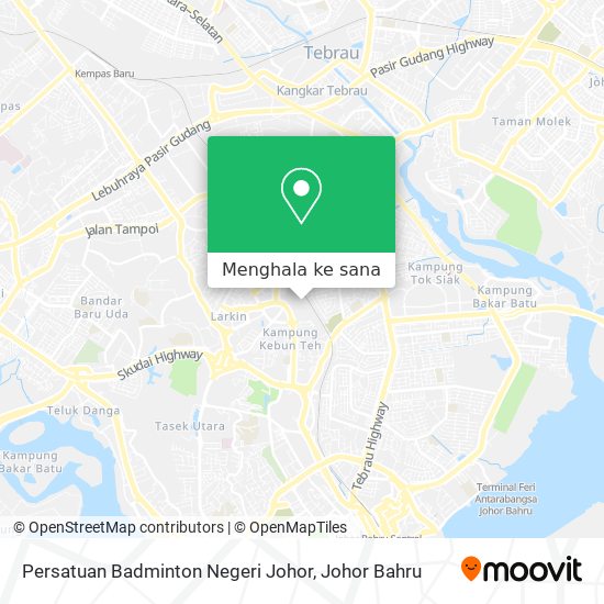 Peta Persatuan Badminton Negeri Johor