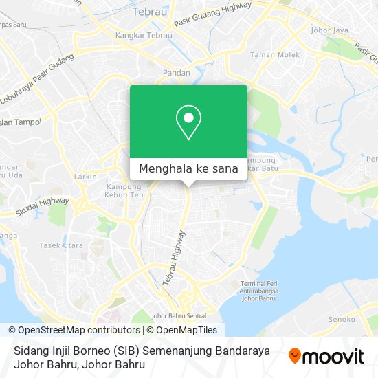 Peta Sidang Injil Borneo (SIB) Semenanjung Bandaraya Johor Bahru