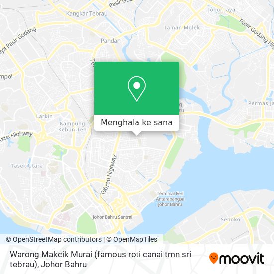 Peta Warong Makcik Murai (famous roti canai tmn sri tebrau)