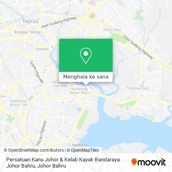Peta Persatuan Kanu Johor & Kelab Kayak Bandaraya Johor Bahru