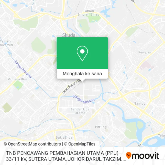 Peta TNB PENCAWANG PEMBAHAGIAN UTAMA (PPU) 33 / 11 kV, SUTERA UTAMA, JOHOR DARUL TAKZIM.
