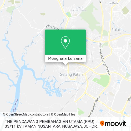 Peta TNB PENCAWANG PEMBAHAGIAN UTAMA (PPU) 33 / 11 kV TAMAN NUSANTARA, NUSAJAYA, JOHOR DARUL TAKZIM.