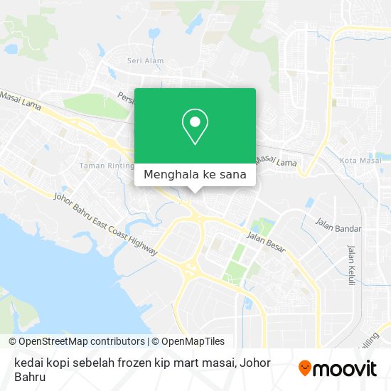 Peta kedai kopi sebelah frozen kip mart masai