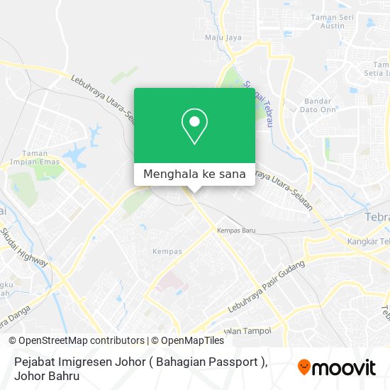 Peta Pejabat Imigresen Johor ( Bahagian Passport )