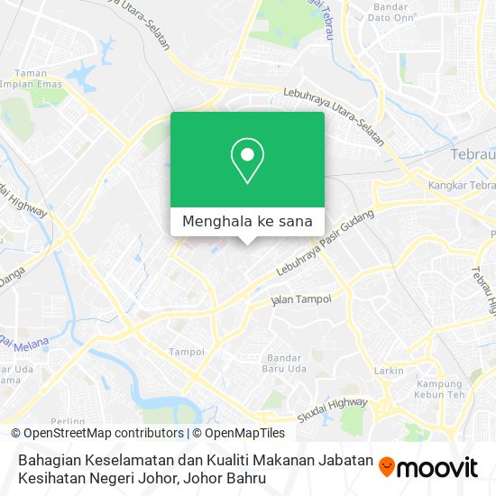 Peta Bahagian Keselamatan dan Kualiti Makanan Jabatan Kesihatan Negeri Johor