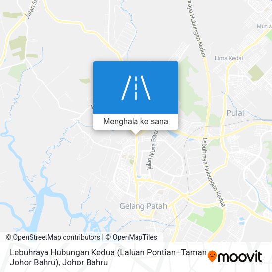 Peta Lebuhraya Hubungan Kedua (Laluan Pontian–Taman Johor Bahru)