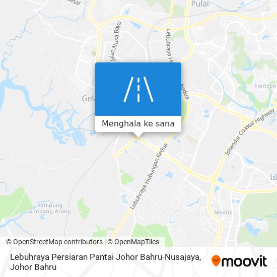 Peta Lebuhraya Persiaran Pantai Johor Bahru-Nusajaya