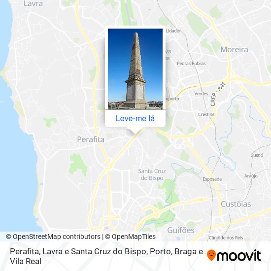 Perafita, Lavra e Santa Cruz do Bispo mapa