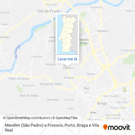 Merelim (São Pedro) e Frossos mapa