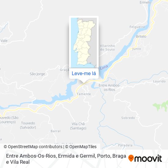 Entre Ambos-Os-Rios, Ermida e Germil mapa