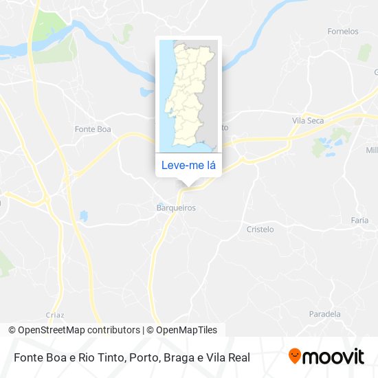 Fonte Boa e Rio Tinto mapa