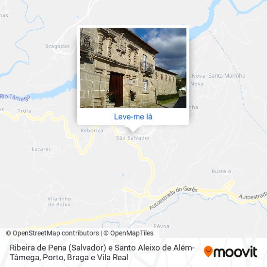 Ribeira de Pena (Salvador) e Santo Aleixo de Além-Tâmega mapa