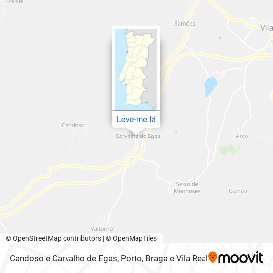 Candoso e Carvalho de Egas mapa