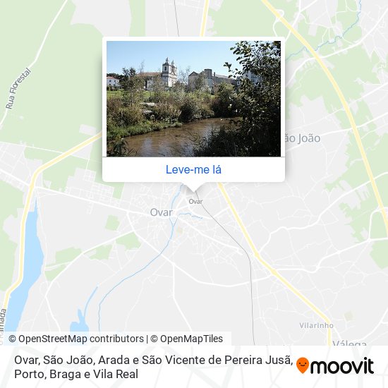 Ovar, São João, Arada e São Vicente de Pereira Jusã mapa