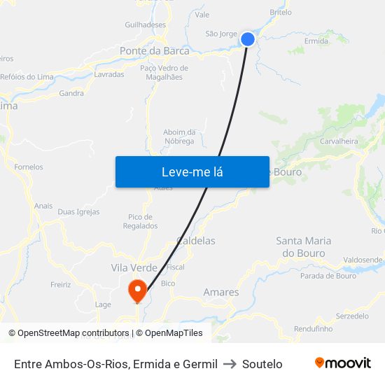 Entre Ambos-Os-Rios, Ermida e Germil to Soutelo map