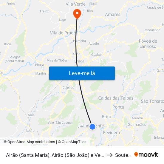 Airão (Santa Maria), Airão (São João) e Vermil to Soutelo map