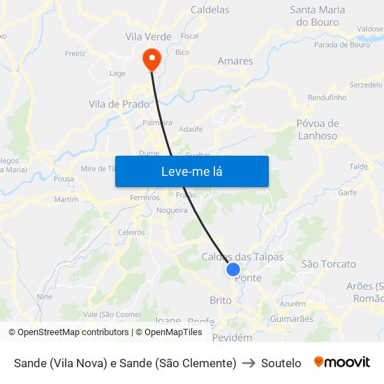Sande (Vila Nova) e Sande (São Clemente) to Soutelo map