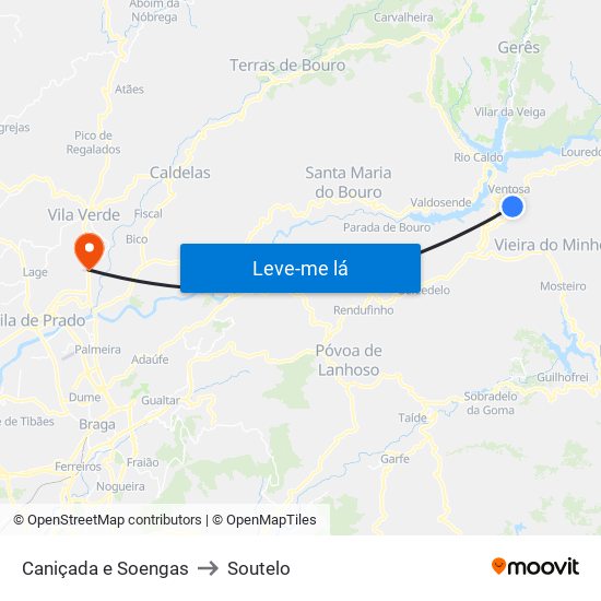 Caniçada e Soengas to Soutelo map