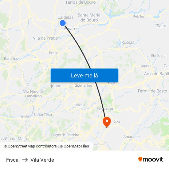 Fiscal to Vila Verde map