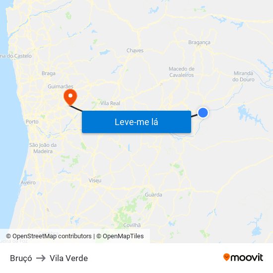 Bruçó to Vila Verde map