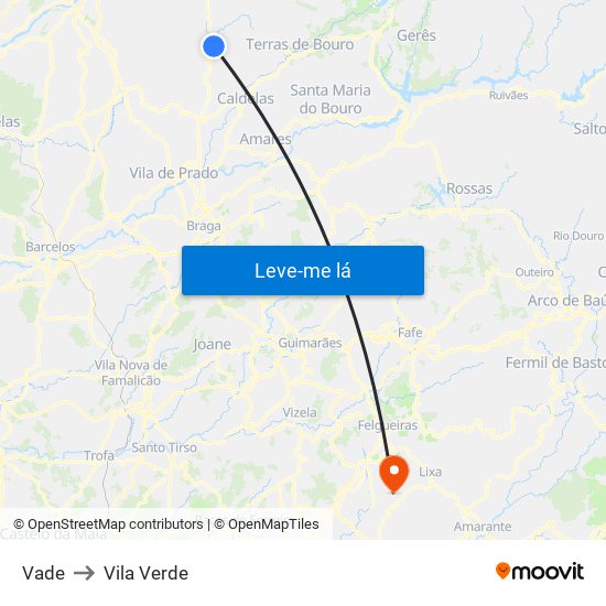 Vade to Vila Verde map