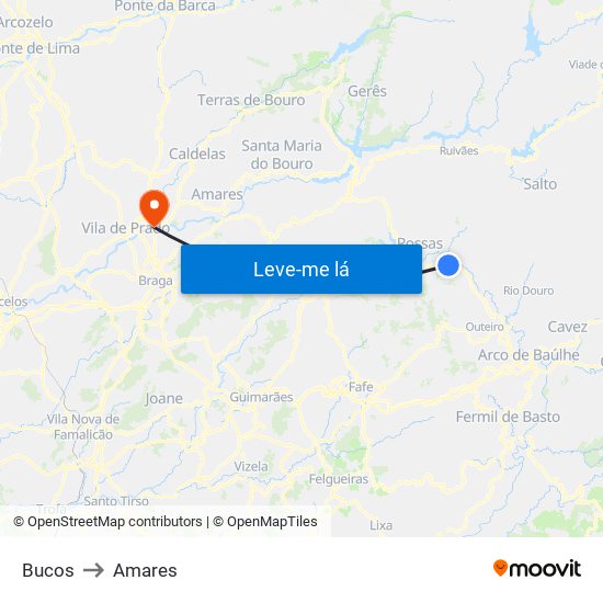 Bucos to Amares map