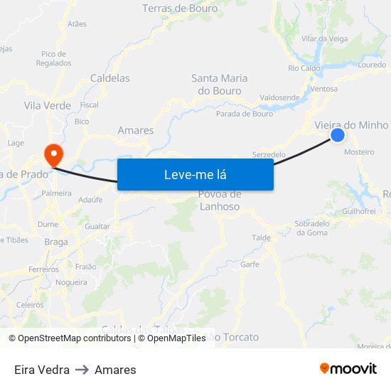Eira Vedra to Amares map