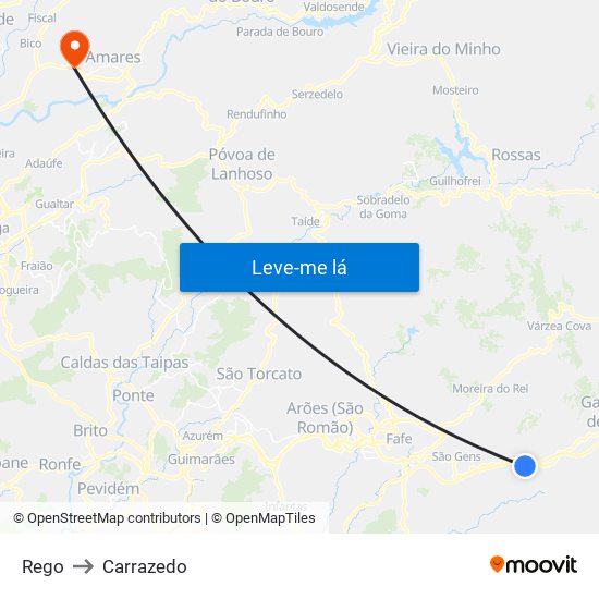 Rego to Carrazedo map