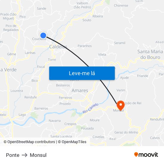 Ponte to Monsul map